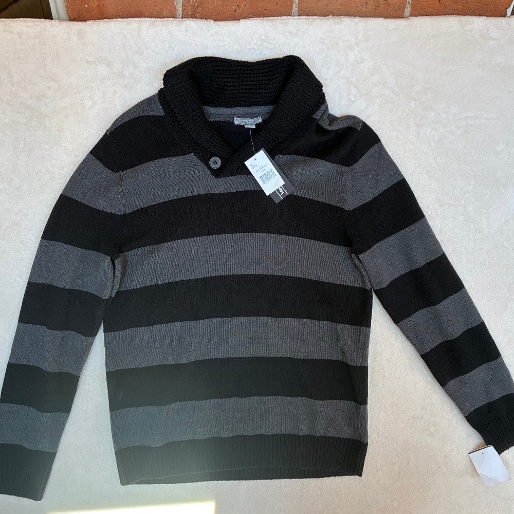 NWT Mens Academia Grandpa Long Sleeve Shawl Collar Sweater Size Large